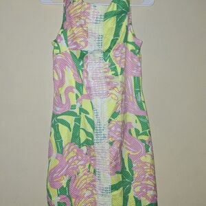 Lilly Pulitzer Pink and Green Floral Dress 20th Anniversary